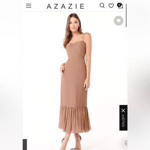 Azazie Justina Dress in Champagne Rose, Size 10, NWT